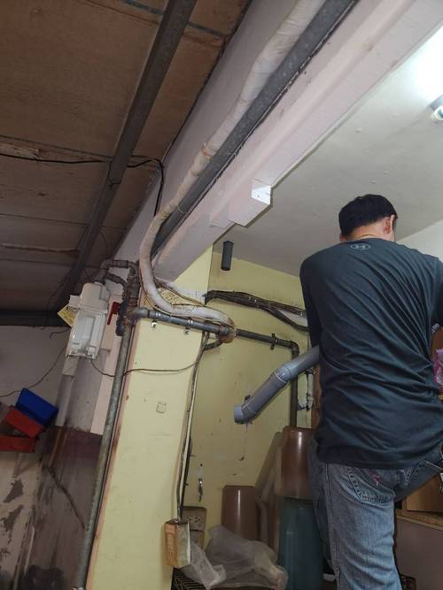 松江路配水管 拉電線