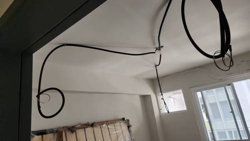 松江路配水管 拉電線